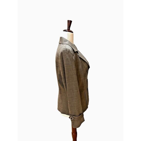 Dana Buchman Women Lightweight Wool Lined 3 Button Blazer Grey/Gray Size 12 - Picture 2 of 10